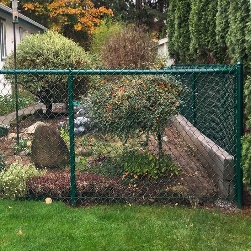 residential green chain link fence