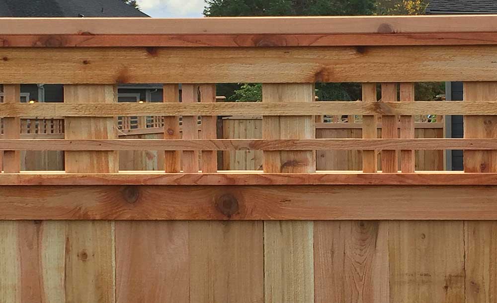 Custom Lattice Top cedar fence