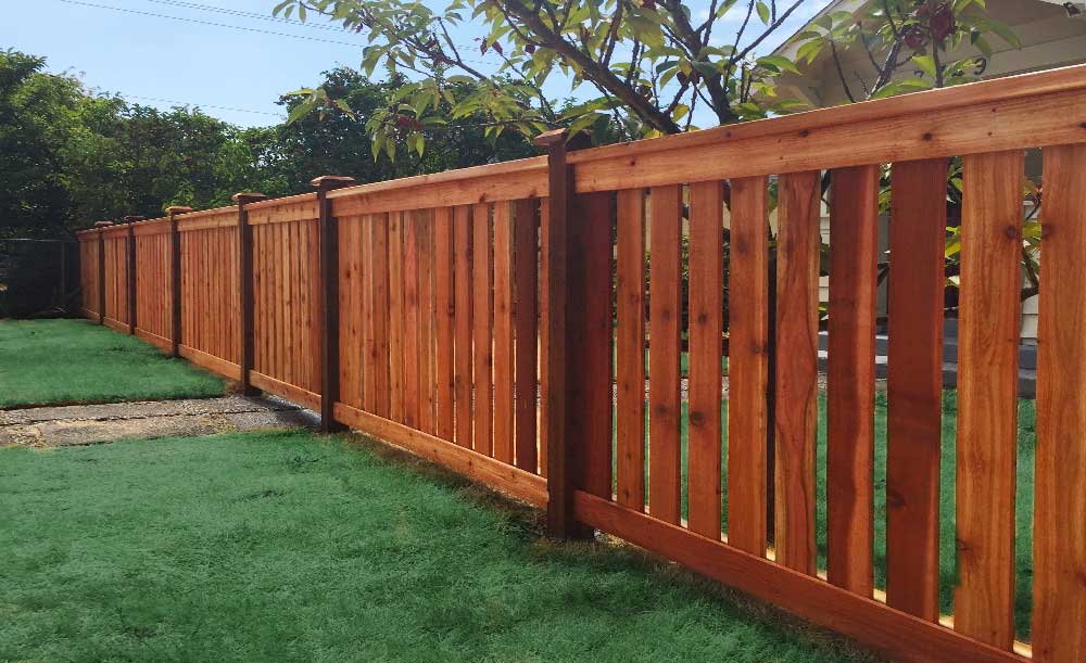 Full Panel style cedar fence with space