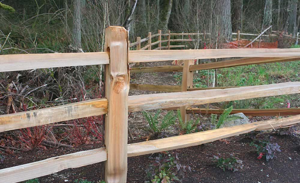 Split cedar 3-rail fence