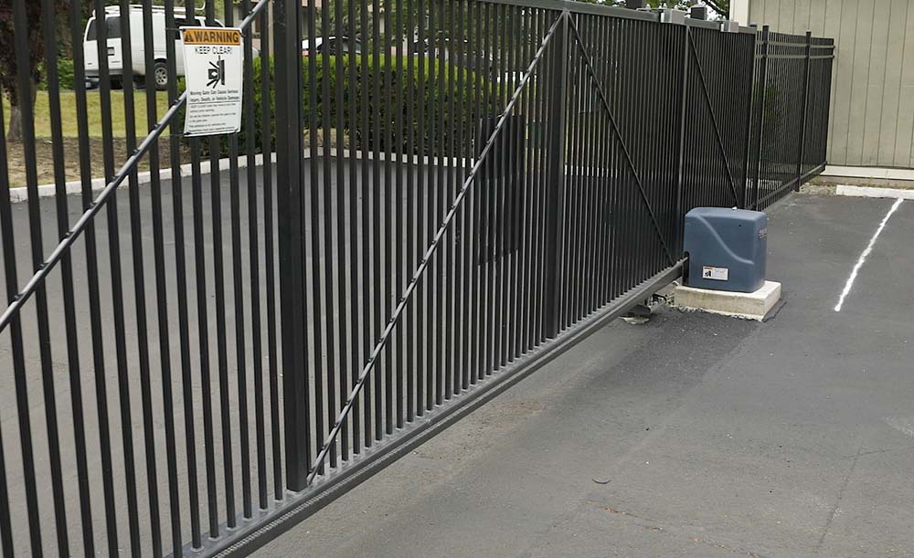 Custom ornamental cantilever gate with automation