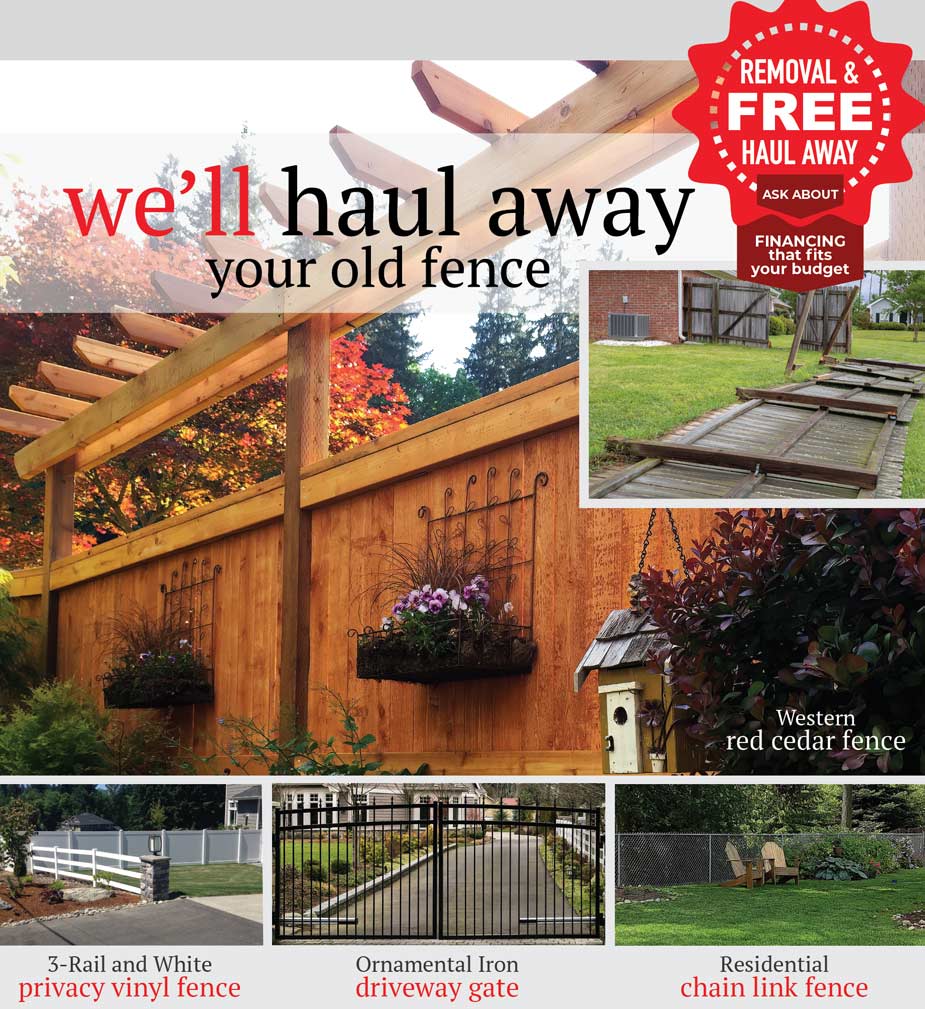 We'll haul away your old fence