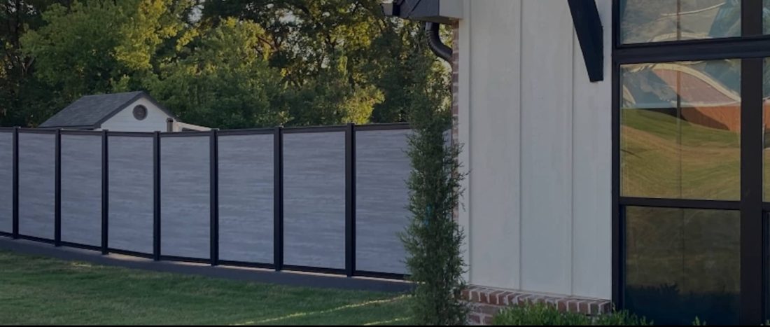 fence in residential backyard