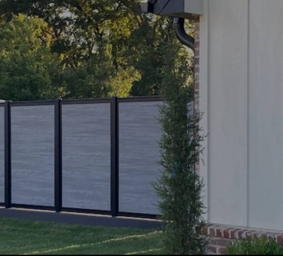 fence in residential backyard