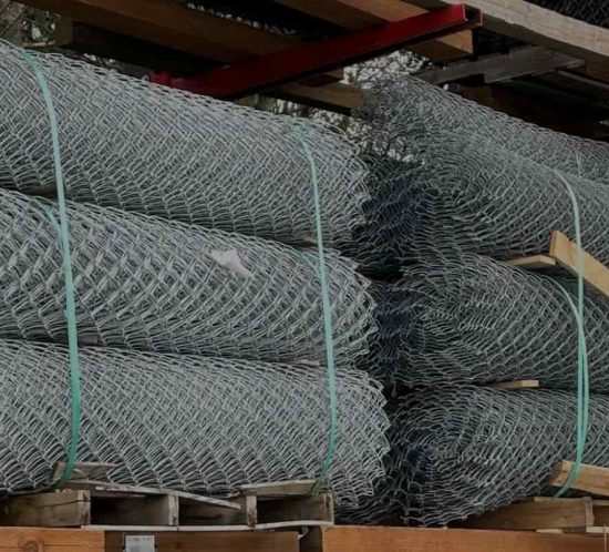 stacked chain link fence materials