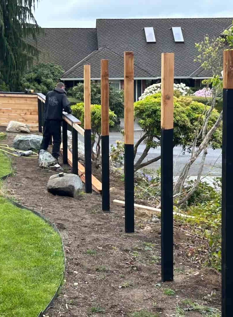 IMG_0183 copy 2 fence installation at a residential property with black fence posts